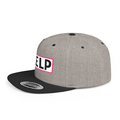 HELP Embroidered Snapback Hat | Funny Trucker Cap | Sarcastic Streetwear Hat | Festival & Everyday Cap Gift