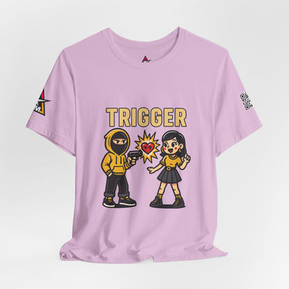 Trigger Graphic T-Shirt | Funny Dating Tee | Toxic Love Streetwear  TRIGGER