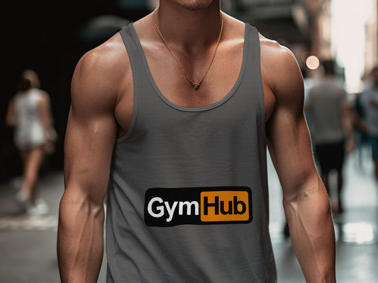 GymHub Logo Featured on Stylish Athletic Tank product