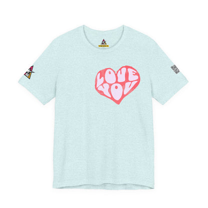 Love You Graphic T-Shirt | Heart Graphic Tee | Cute Retro Streetwear Shirt