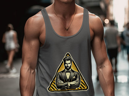 Trendy Graphic Tank Top Featuring Stylish Bearded Man product