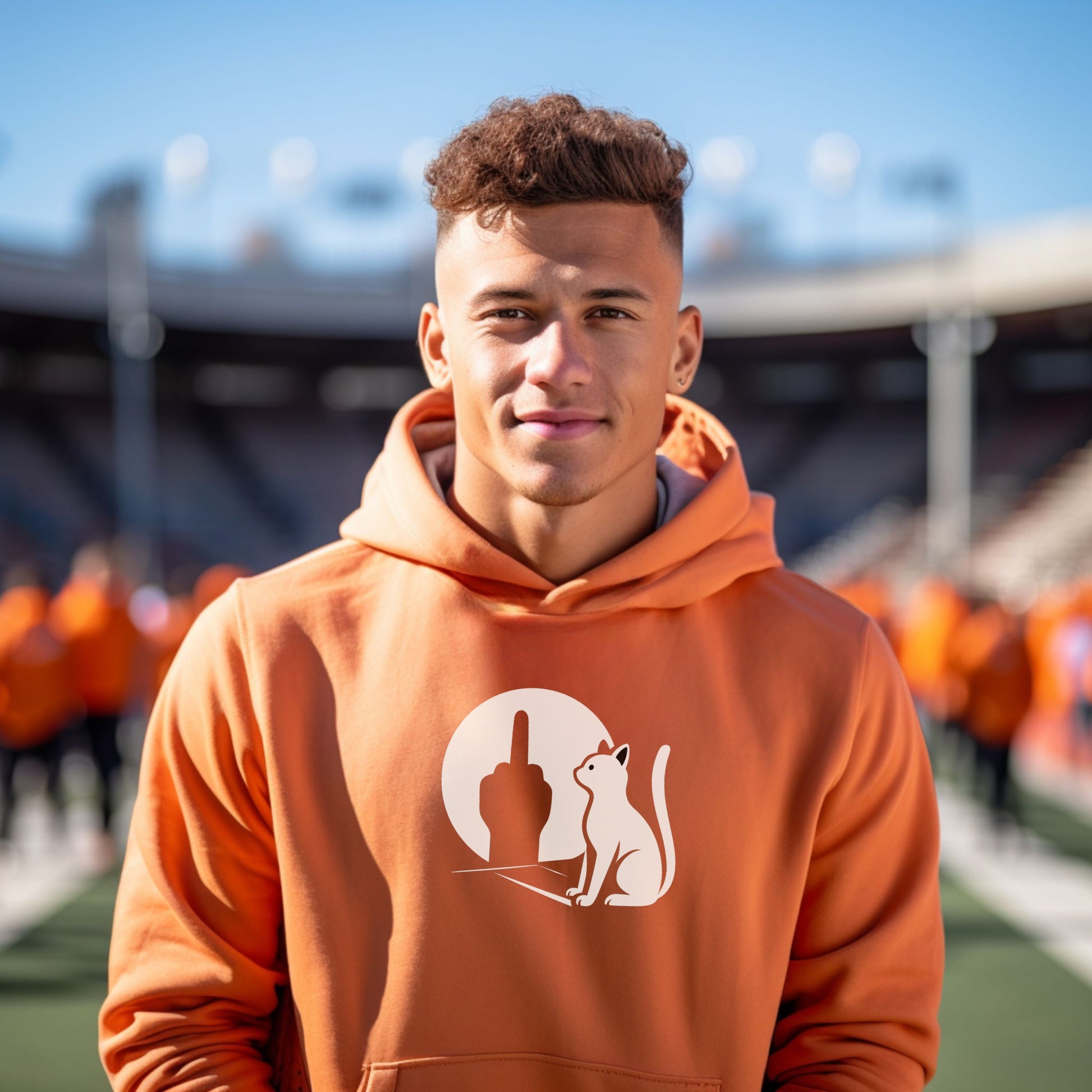 Bold Hoodie with Expressive Cat Design Hoodie