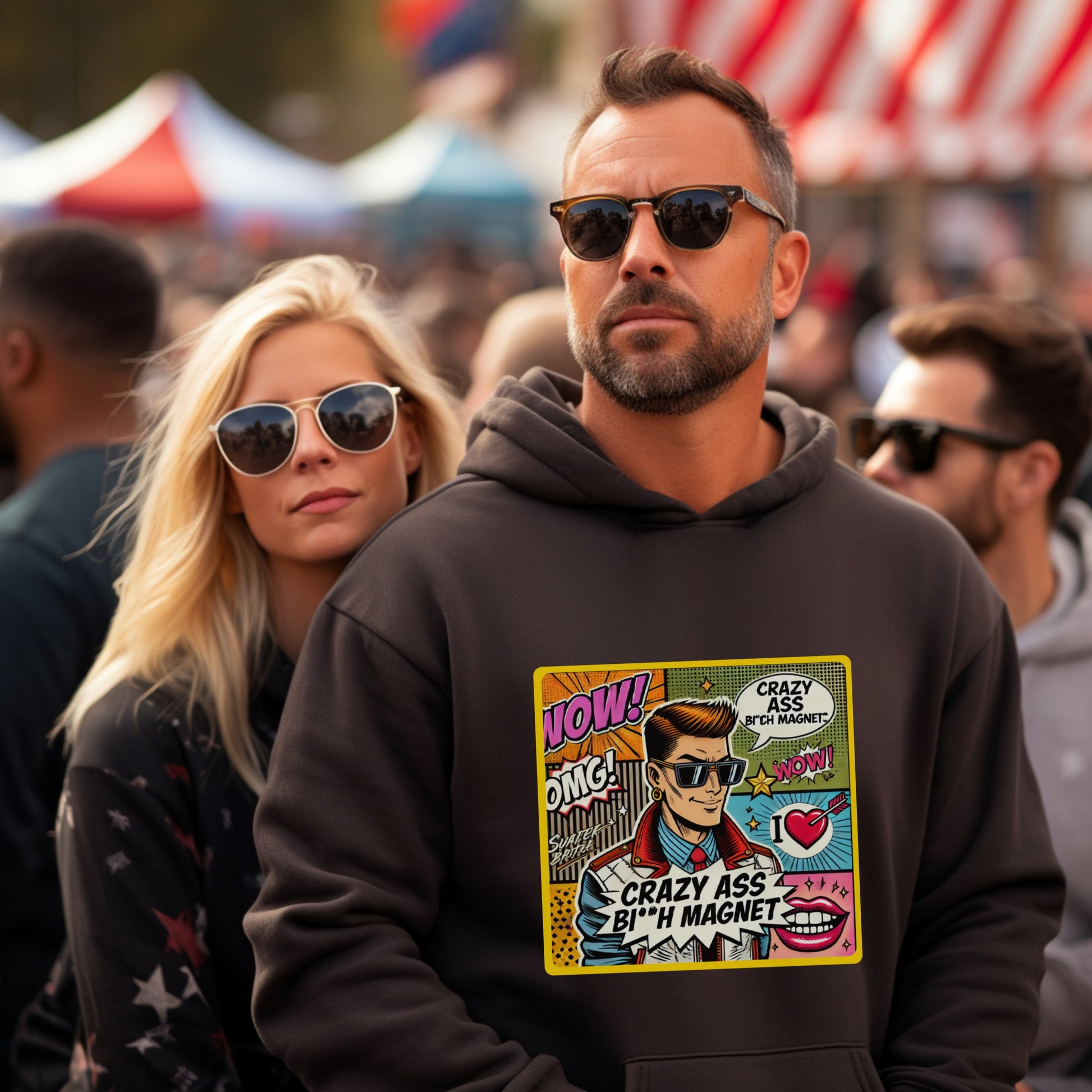 Crazy Ass B**h Magnet Funny Graphic Hoodie product