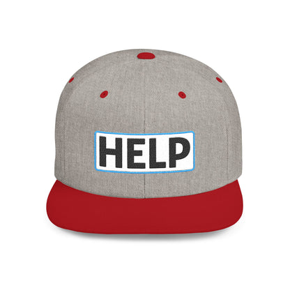 HELP Embroidered Snapback Hat | Funny Trucker Cap | Sarcastic Streetwear Hat | Festival & Everyday Cap Gift