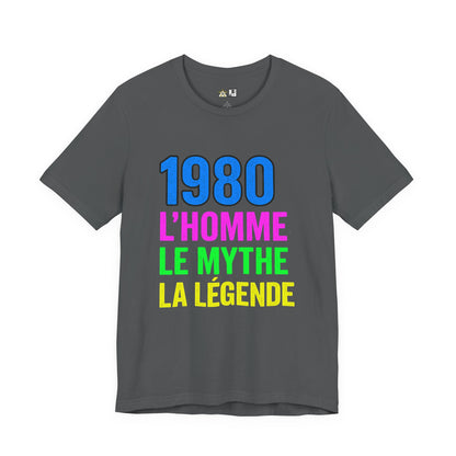 Born a Legend Since 1980 (editable French)– Unisex Streetwear Graphic Tee