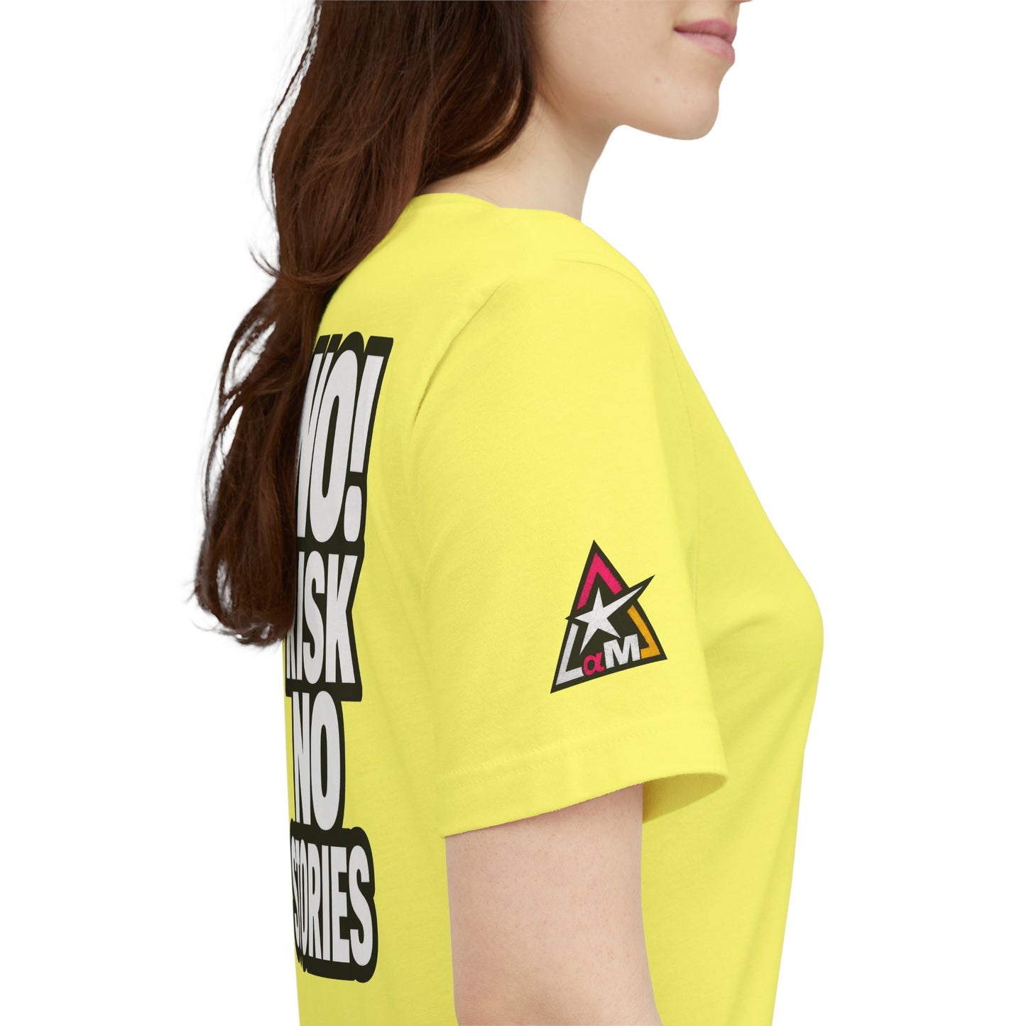 No Risk No Stories – Bold Motivational Graphic TeeNo Risk No Stories – Bold Motivational Graphic Tee