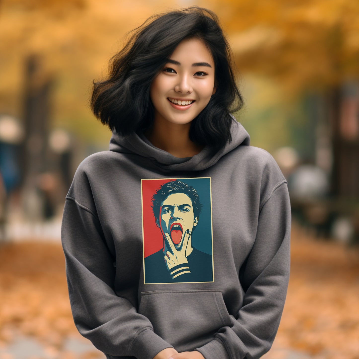 Artistic Scream Graphic Hooded Sweatshirt for Everyday Style