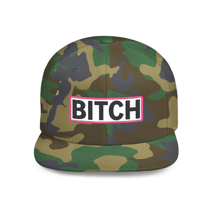 BITCH Embroidered Snapback Hat | Funny Statement Cap | Bold Streetwear Flat Bill | Conversation Starter Gift