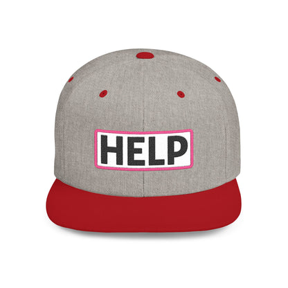 HELP Embroidered Snapback Hat | Funny Trucker Cap | Sarcastic Streetwear Hat | Festival & Everyday Cap Gift
