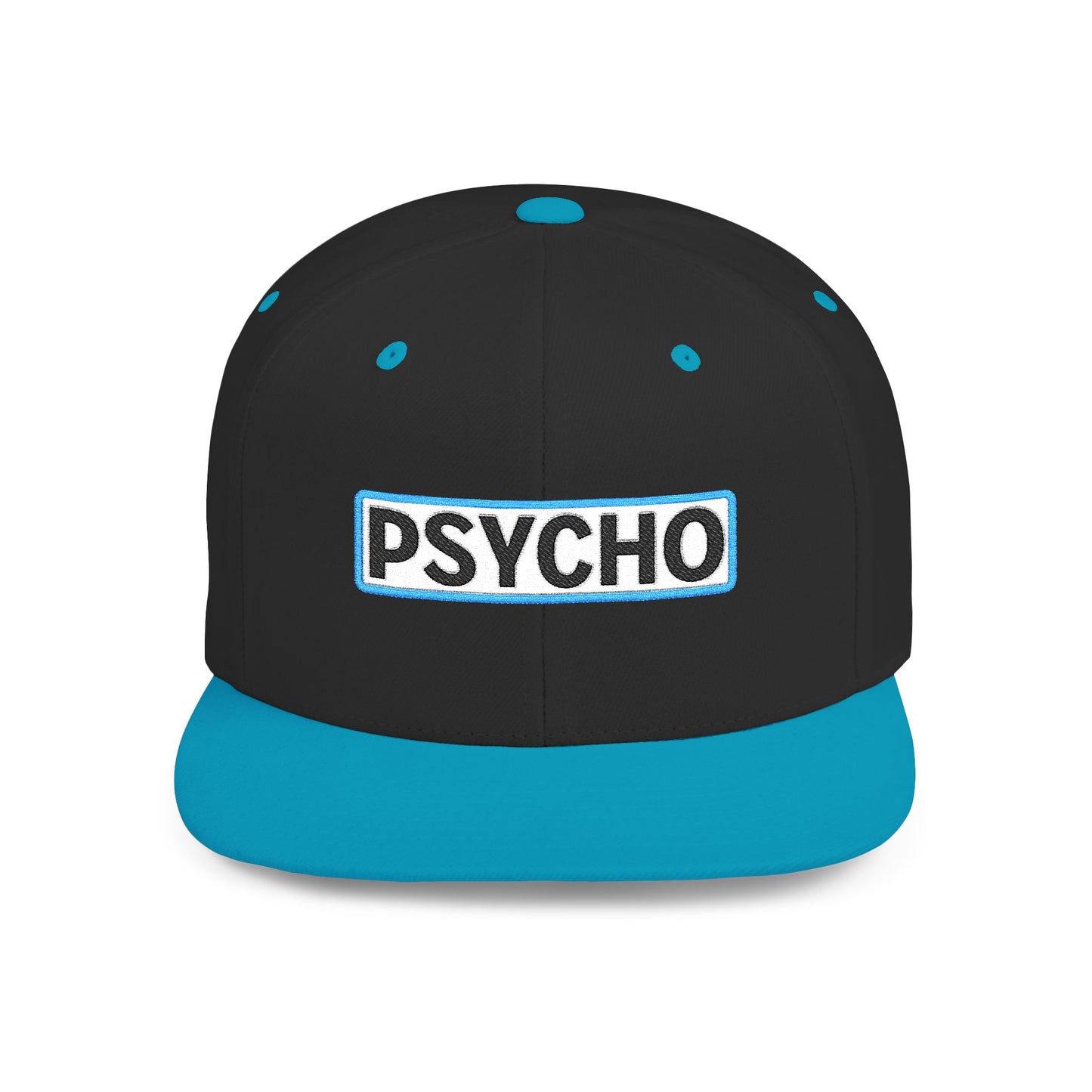 PSYCHO Embroidered Snapback Hat | Funny Statement Cap | Bold Streetwear Flat Bill | Conversation Starter Gift