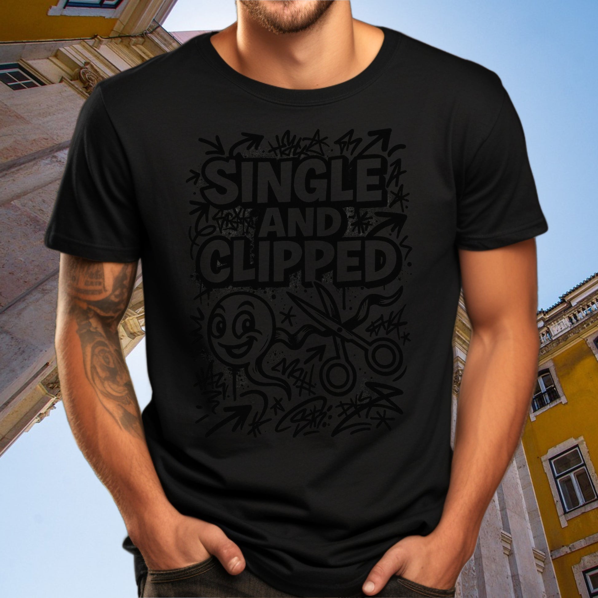 Single And Clipped Graphic Printed T-Shirt product