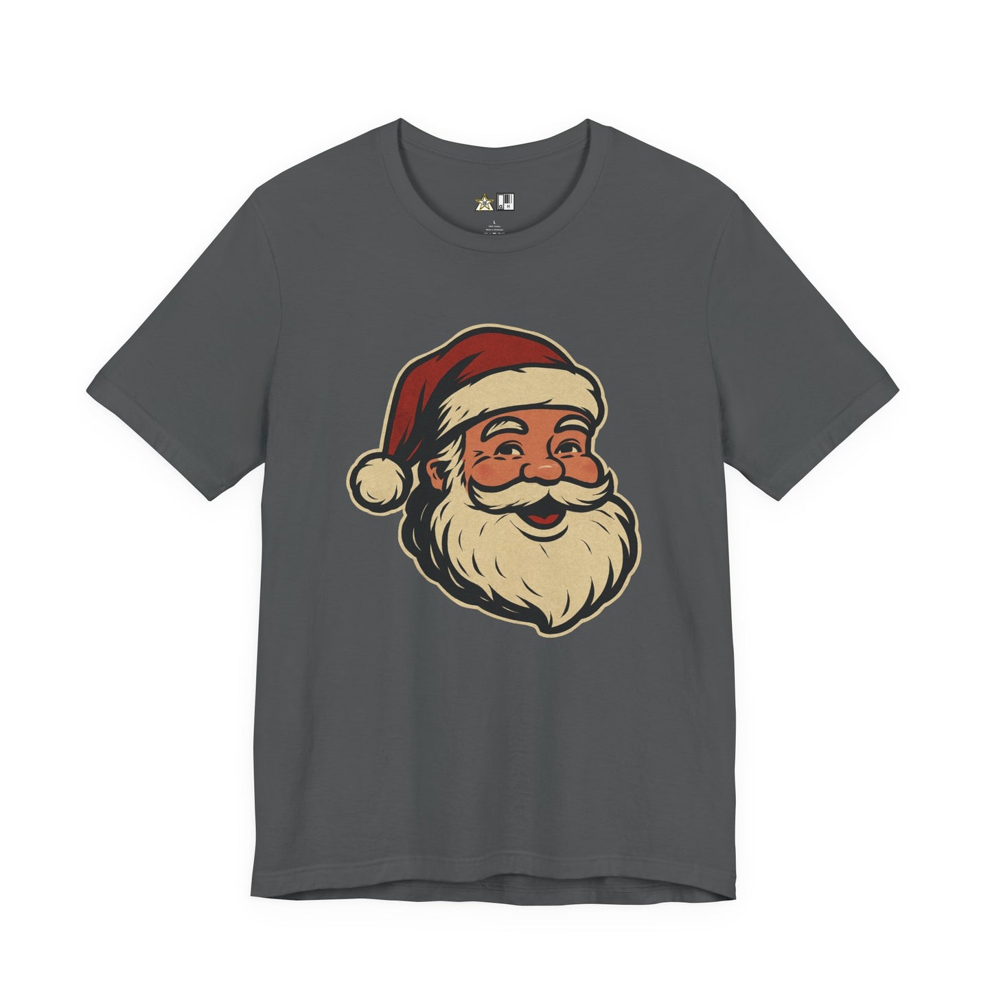 Classic Santa Smile – Vintage Unisex Christmas Graphic T-Shirt