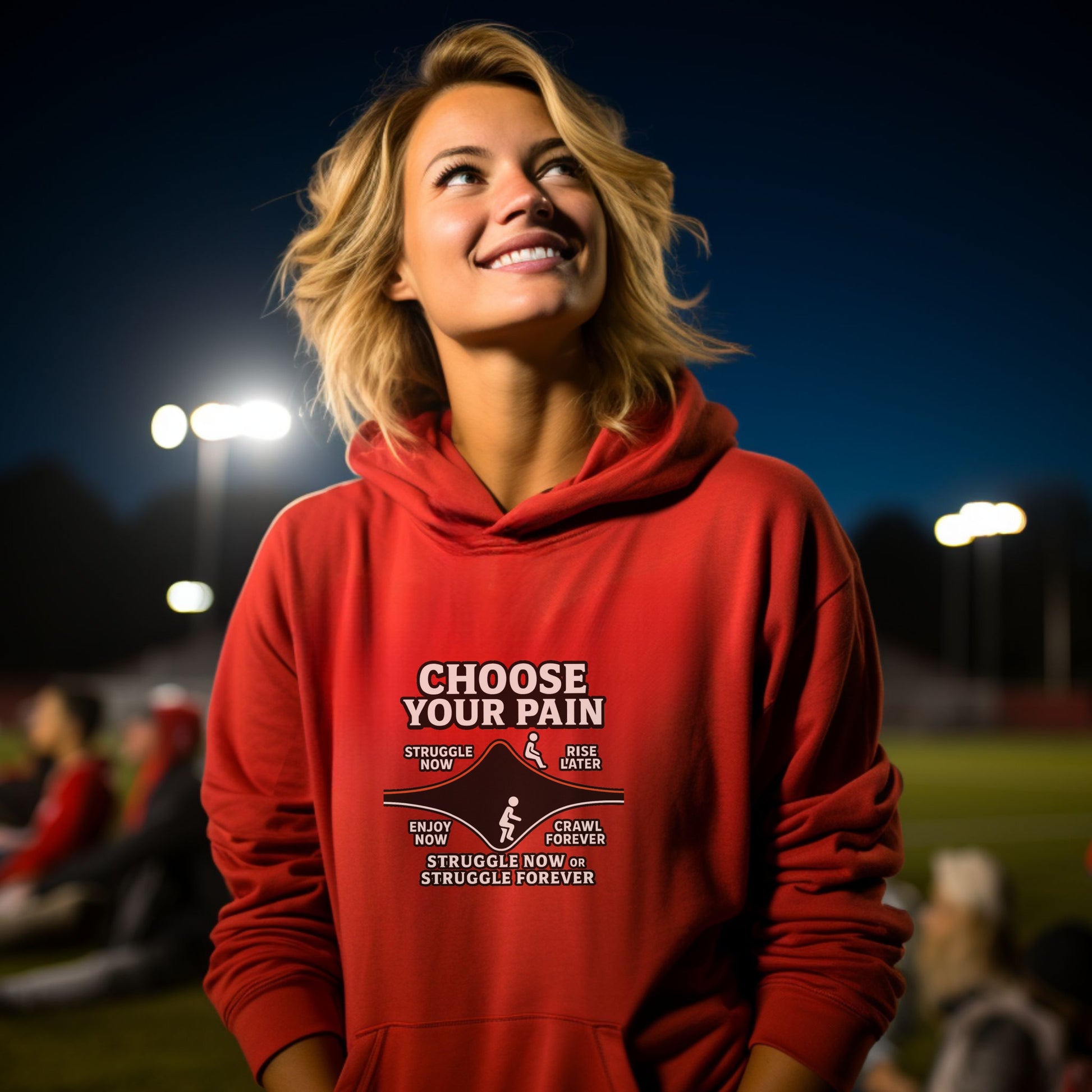 Motivational Choose Your Pain Hooded Sweatshirt