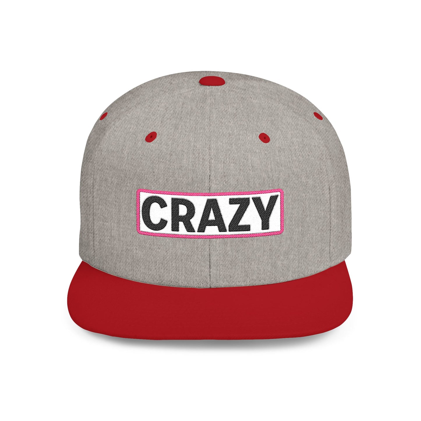 CRAZY Embroidered Snapback Hat | Funny Statement Cap | Bold Streetwear Flat Bill | Conversation Starter Gift