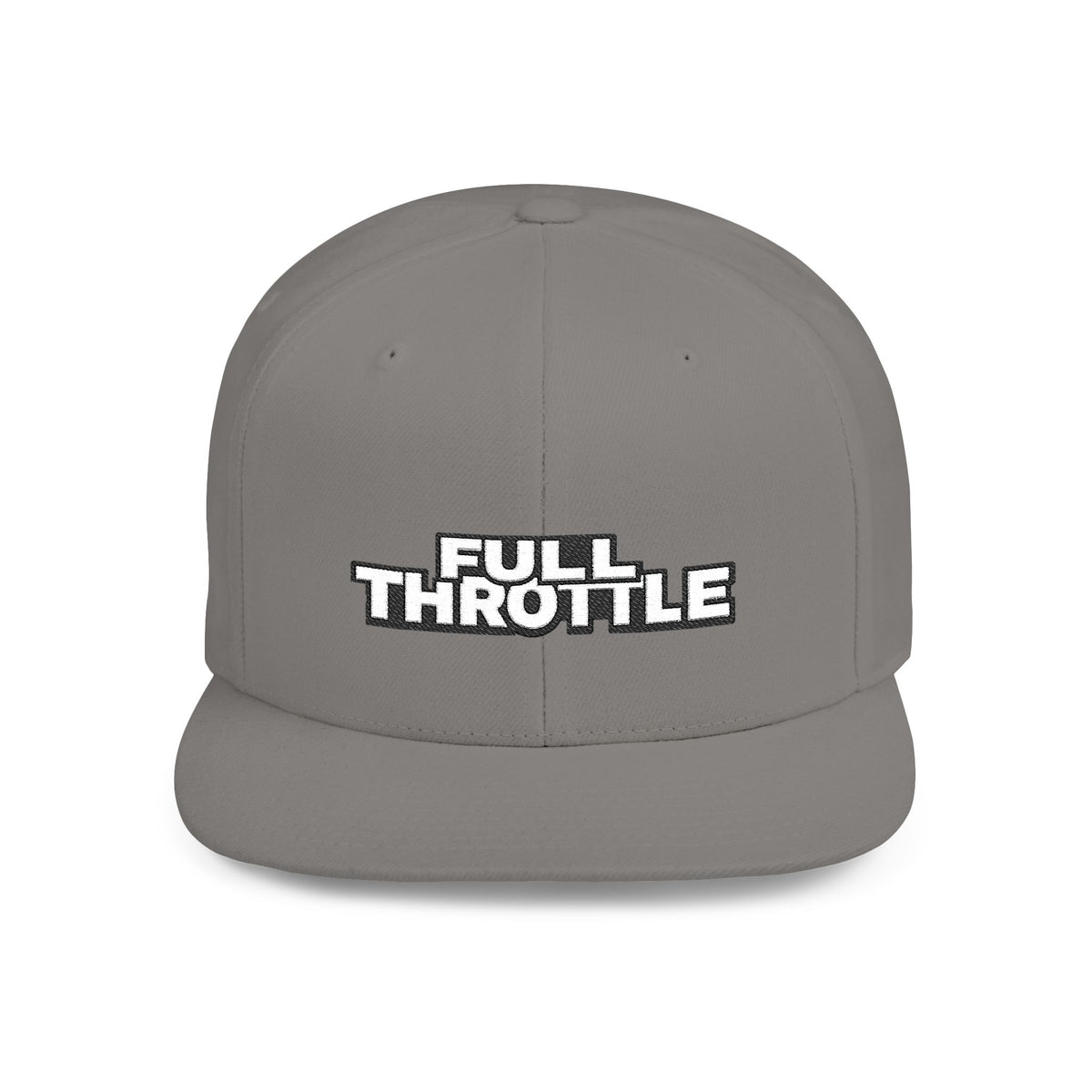 FULL THROTTLE Embroidered Flat Bill Snapback Cap | Bold Motorsport Hat | Streetwear Baseball Cap