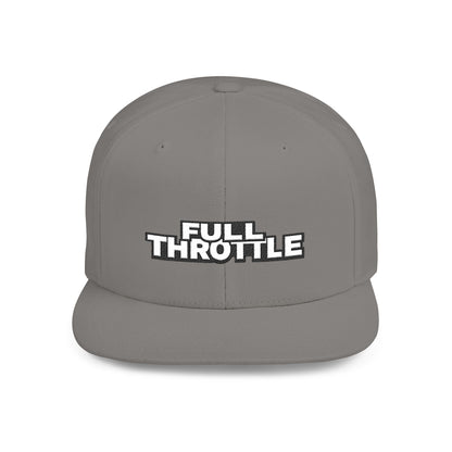 FULL THROTTLE Embroidered Flat Bill Snapback Cap | Bold Motorsport Hat | Streetwear Baseball Cap