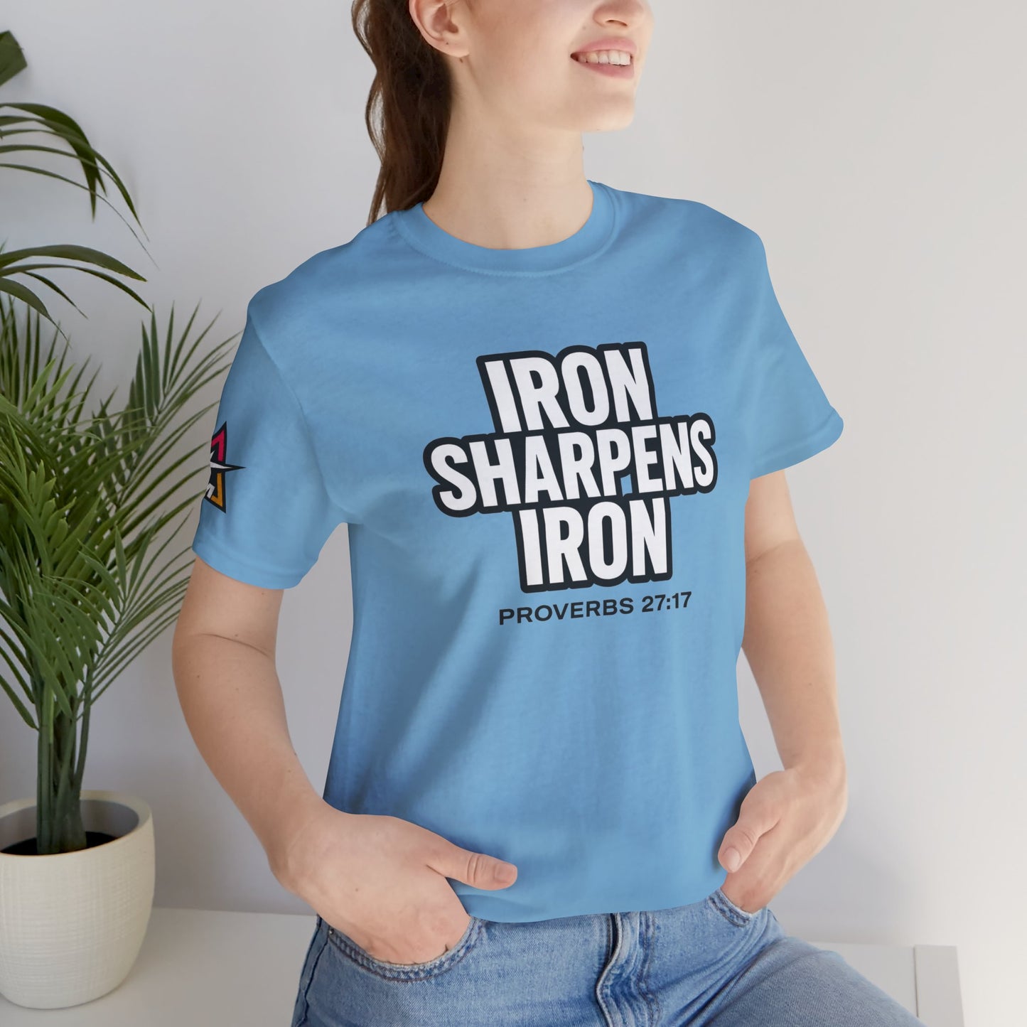 Iron Sharpens Iron Graphic T-Shirt | Proverbs 27:17 Christian Tee | Faith & Strength Streetwear