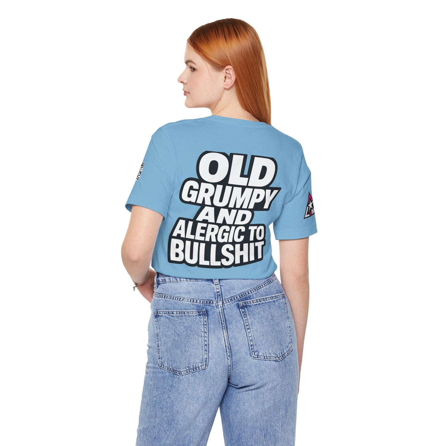Old Grumpy & Allergic to Bullshit Graphic T-Shirt | Funny Sarcastic Tee