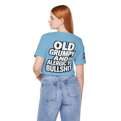Old Grumpy & Allergic to Bullshit Graphic T-Shirt | Funny Sarcastic Tee