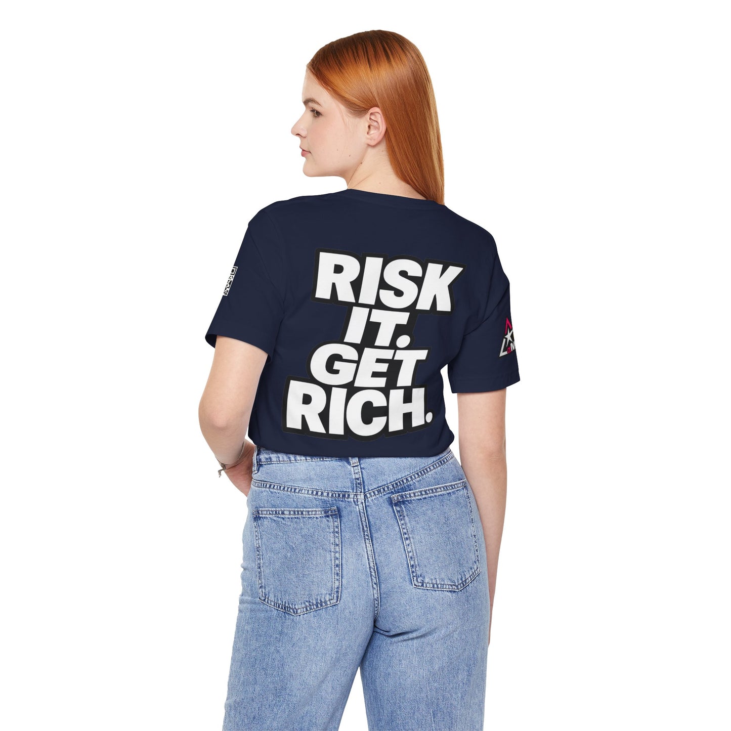 Risk It. Get Rich. – Bold Motivational Graphic Tee