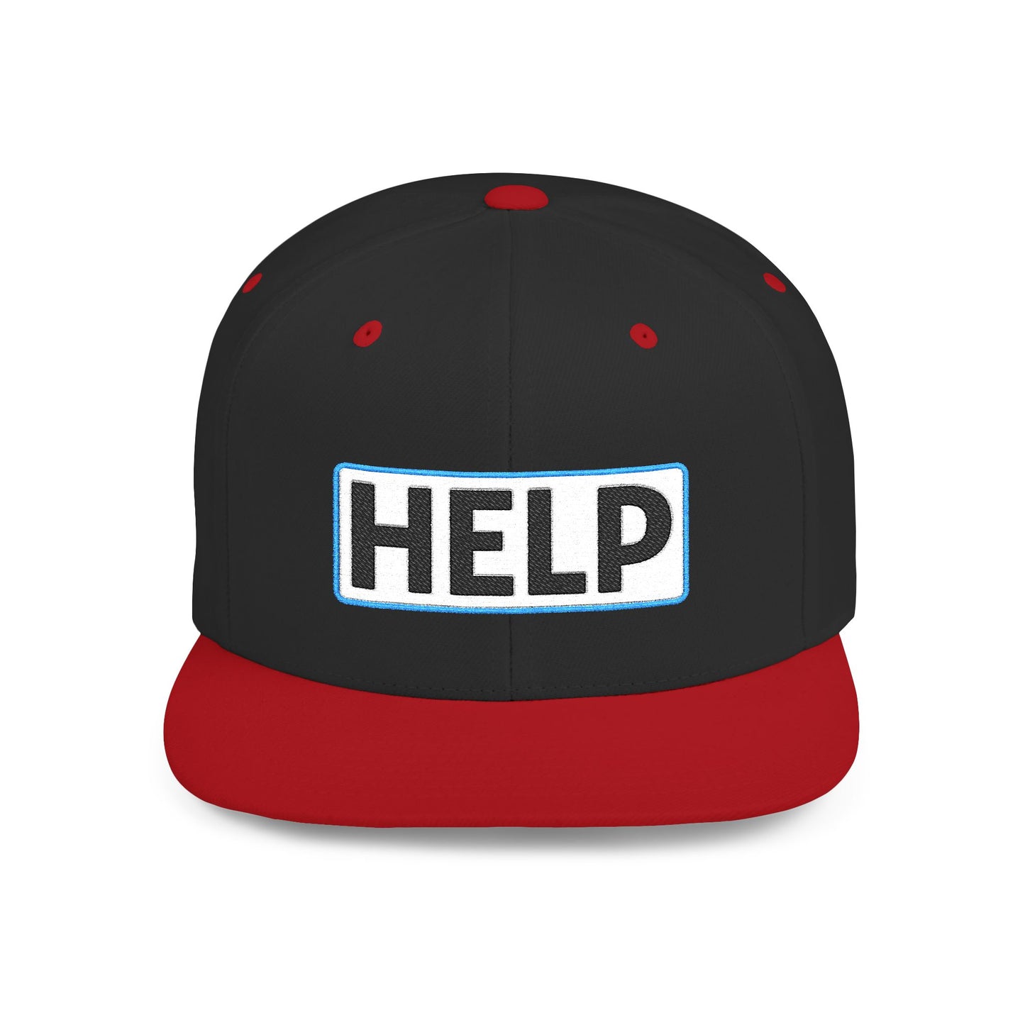 HELP Embroidered Snapback Hat | Funny Trucker Cap | Sarcastic Streetwear Hat | Festival & Everyday Cap Gift