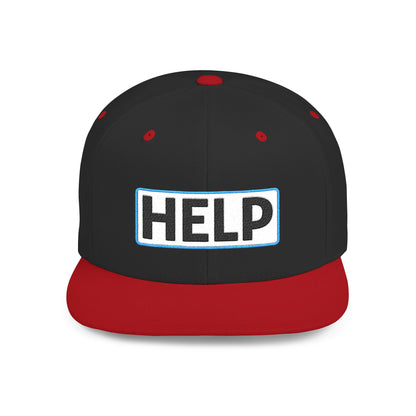 HELP Embroidered Snapback Hat | Funny Trucker Cap | Sarcastic Streetwear Hat | Festival & Everyday Cap Gift