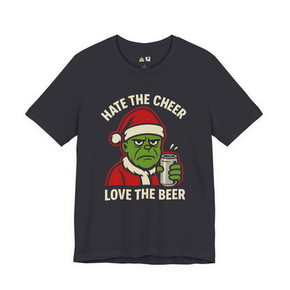 Hate the Cheer Love the Beer – Unisex Bold Holiday Graphic Tee