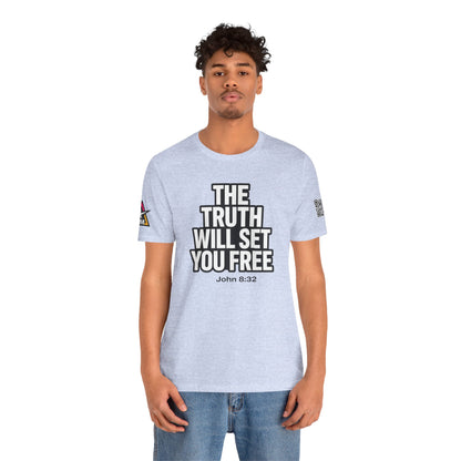 The Truth Will Set You Free Graphic T-Shirt | John 8:32 Christian Tee | Faith Streetwear Shirt
