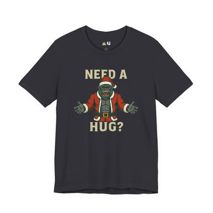 Need a Hug? Gorilla Santa – Unisex Bold Graphic Streetwear Tee