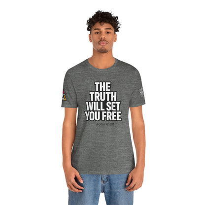 The Truth Will Set You Free Graphic T-Shirt | John 8:32 Christian Tee | Faith Streetwear Shirt