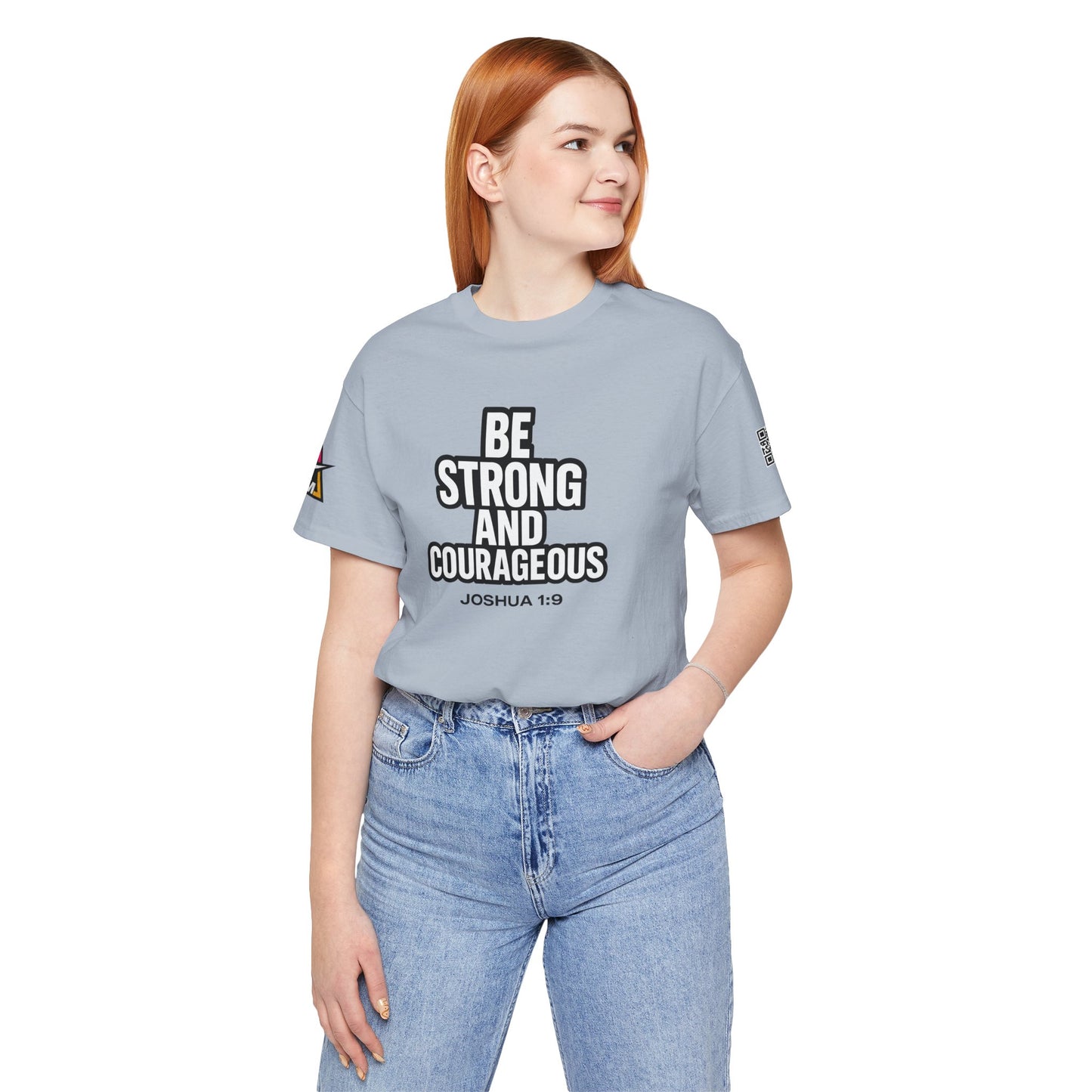 Be Strong and Courageous Graphic T-Shirt | Joshua 1:9 Christian Tee | Faith & Strength Streetwear