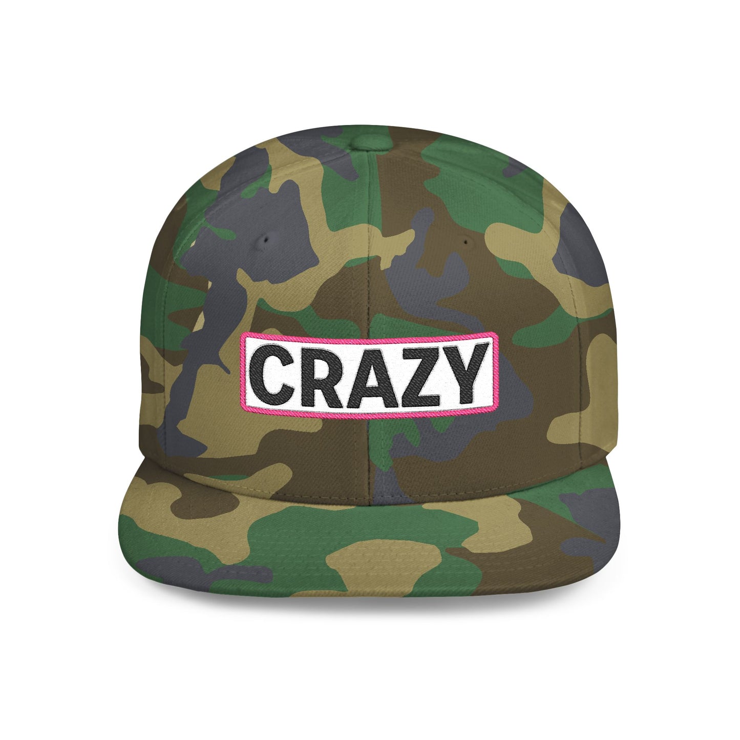 CRAZY Embroidered Snapback Hat | Funny Statement Cap | Bold Streetwear Flat Bill | Conversation Starter Gift