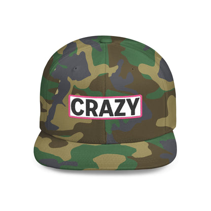 CRAZY Embroidered Snapback Hat | Funny Statement Cap | Bold Streetwear Flat Bill | Conversation Starter Gift