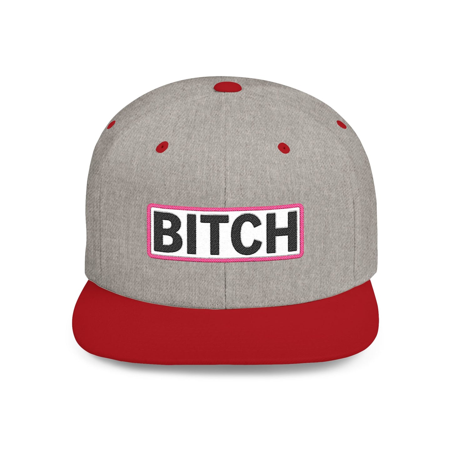 BITCH Embroidered Snapback Hat | Funny Statement Cap | Bold Streetwear Flat Bill | Conversation Starter Gift