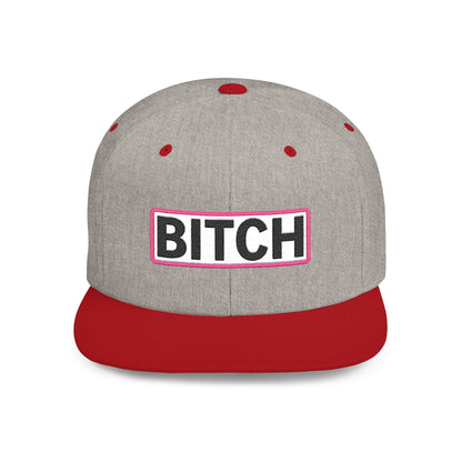 BITCH Embroidered Snapback Hat | Funny Statement Cap | Bold Streetwear Flat Bill | Conversation Starter Gift