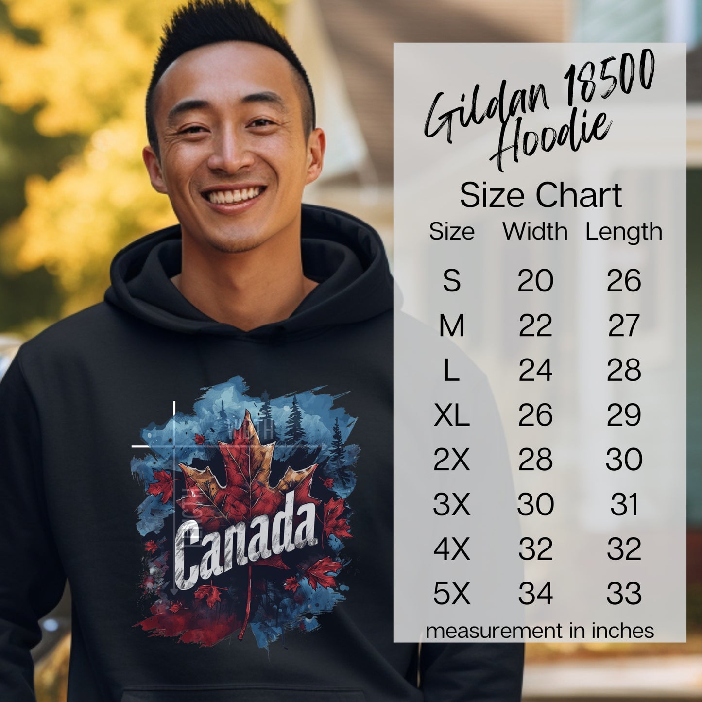 Gildan 18500 Hoodie With Canada Leaf Design product type