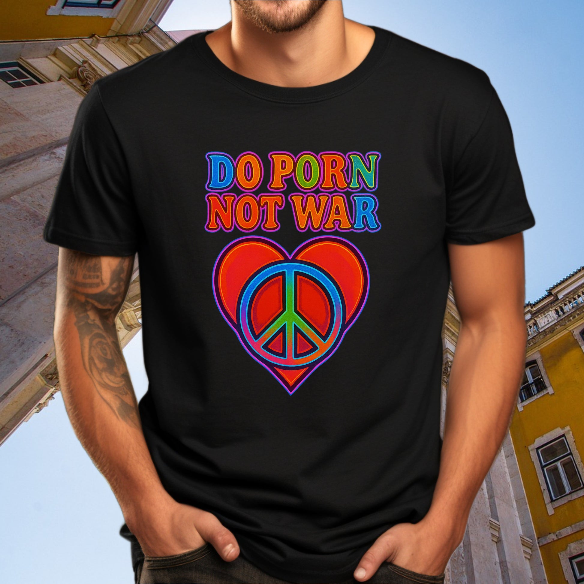 Do Porn Not War with Peace Sign T-shirt product type