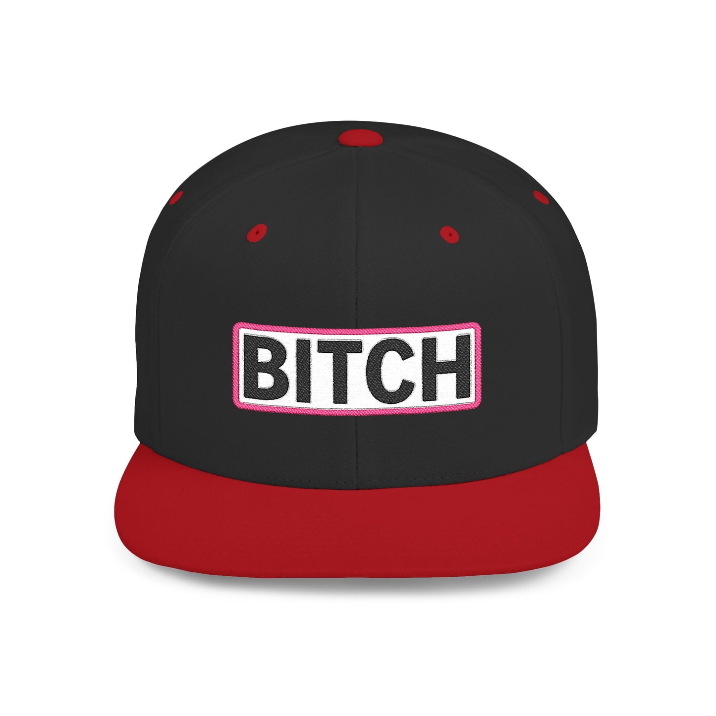 BITCH Embroidered Snapback Hat | Funny Statement Cap | Bold Streetwear Flat Bill | Conversation Starter Gift