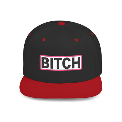BITCH Embroidered Snapback Hat | Funny Statement Cap | Bold Streetwear Flat Bill | Conversation Starter Gift