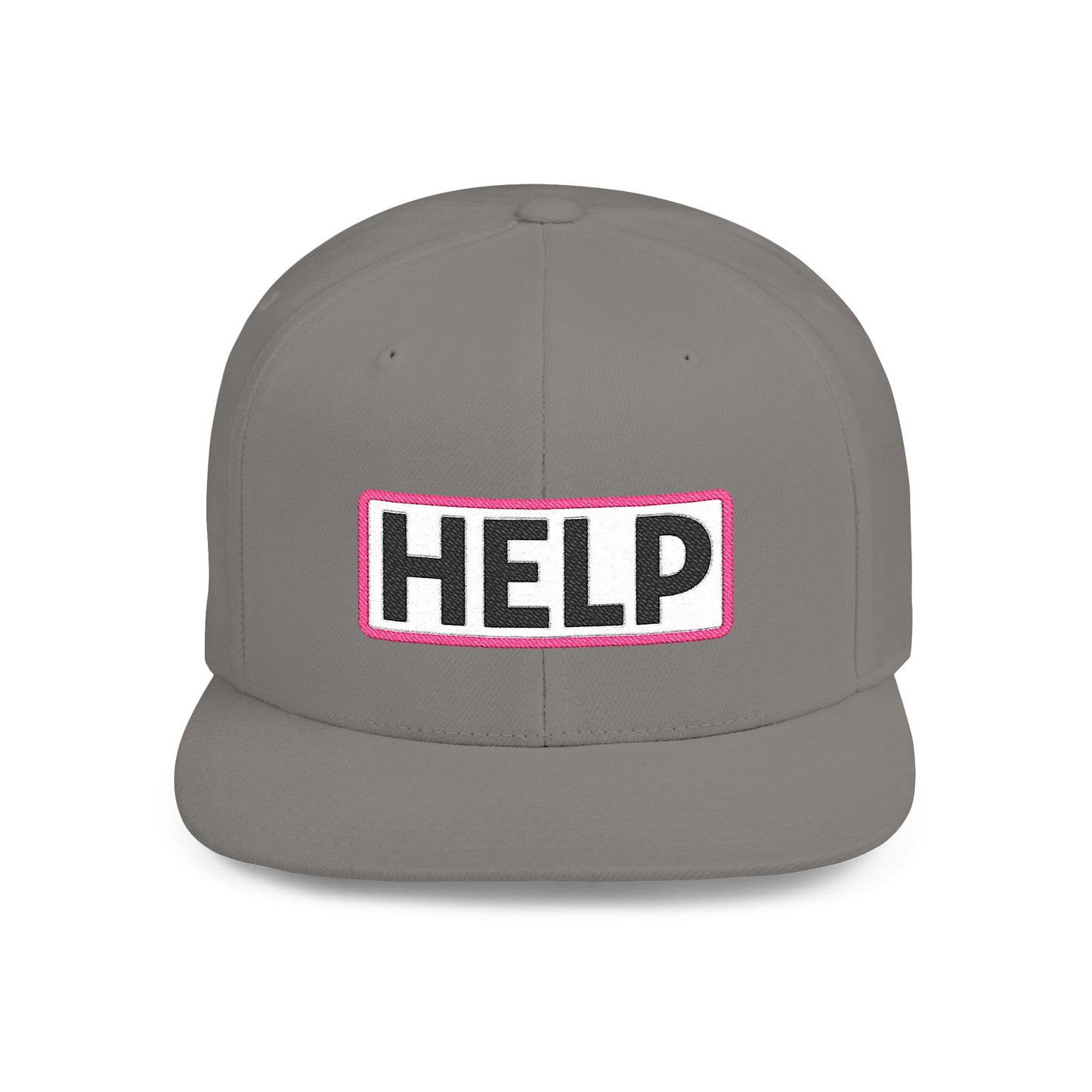 HELP Embroidered Snapback Hat | Funny Trucker Cap | Sarcastic Streetwear Hat | Festival & Everyday Cap Gift