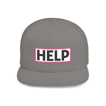 HELP Embroidered Snapback Hat | Funny Trucker Cap | Sarcastic Streetwear Hat | Festival & Everyday Cap Gift