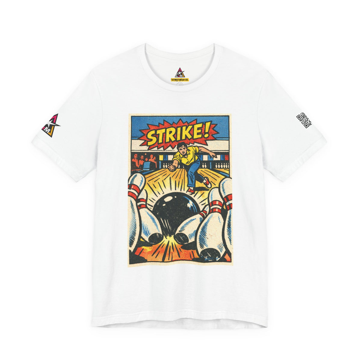 Strike Graphic T-Shirt | Bowling Streetwear Tee | Retro Bowling Shirt  STRIKE.