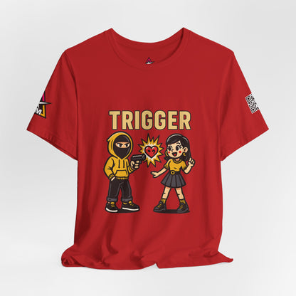 Trigger Graphic T-Shirt | Funny Dating Tee | Toxic Love Streetwear  TRIGGER