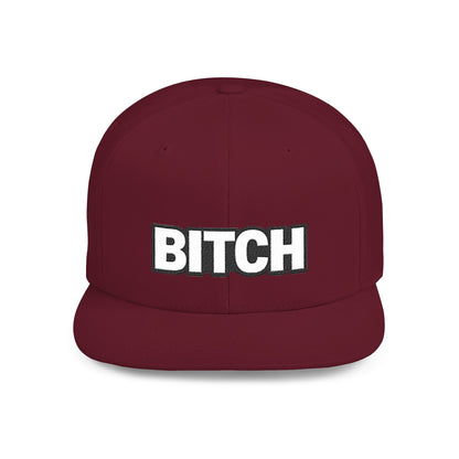 BITCH Embroidered Snapback Hat | Funny Statement Cap | Bold Streetwear Flat Bill | Conversation Starter Gift