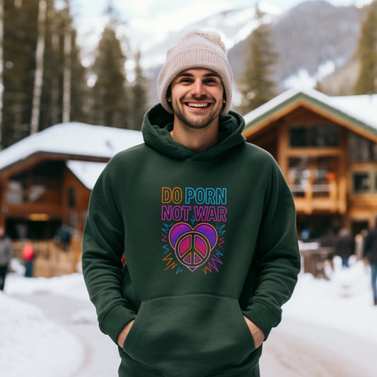Do Porn Not War with Peace Symbol Hoodie product