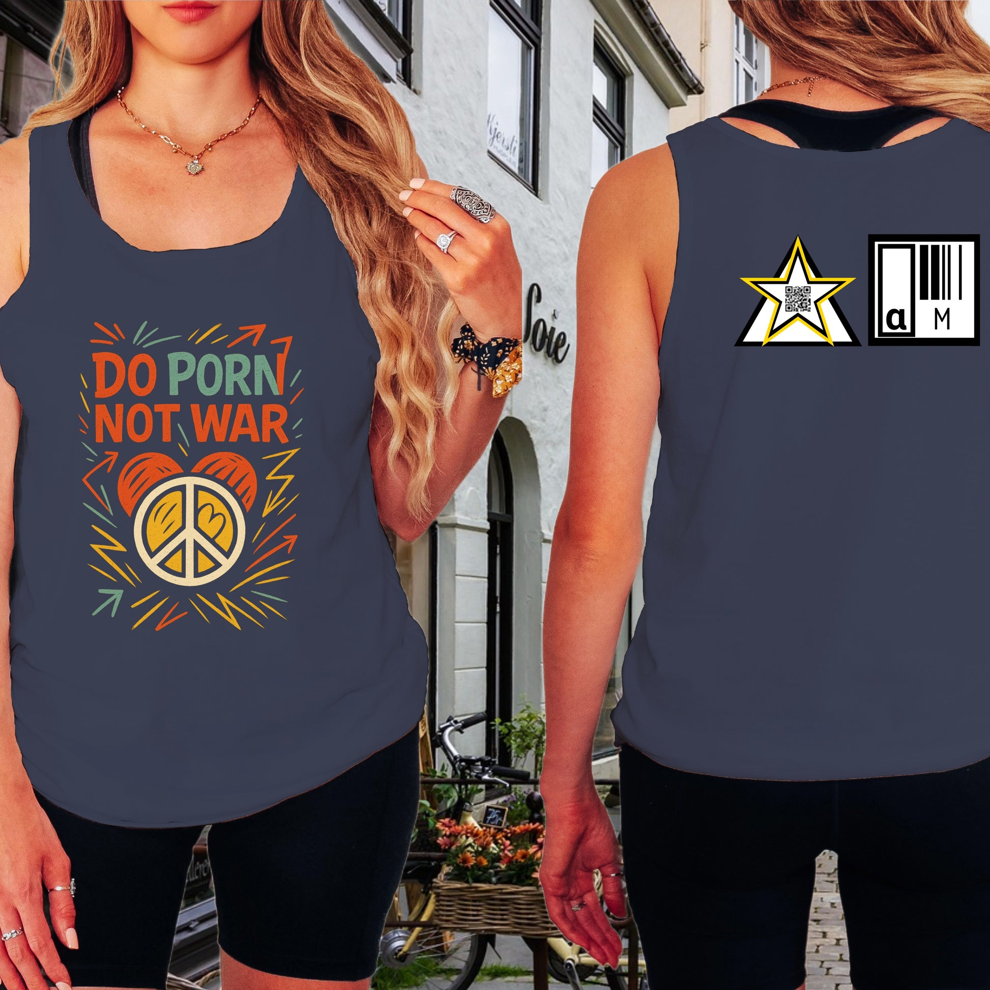 Stylish Do Porn Not War Graphic Tank Top product type