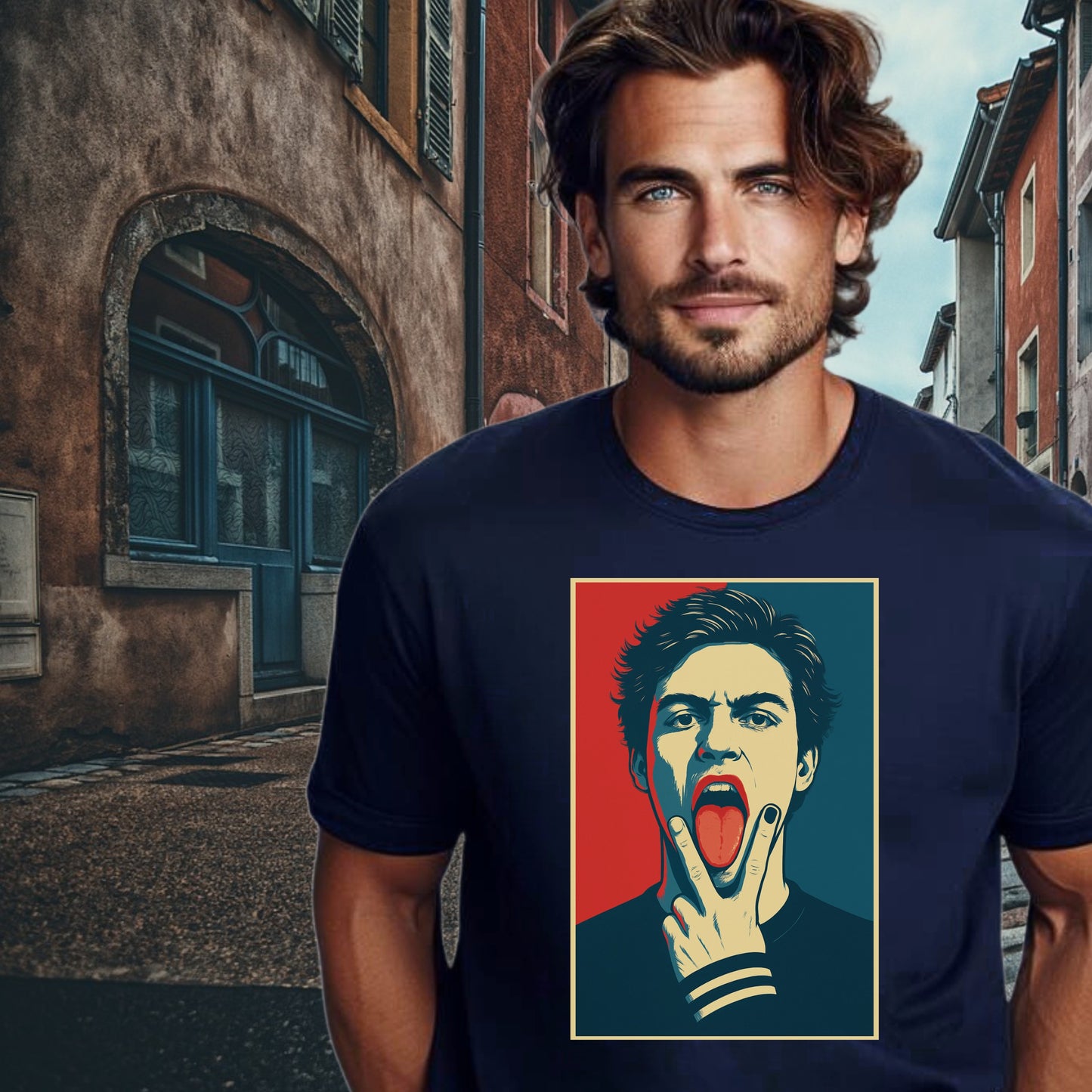 Vibrant Artistic Portrait Mens Graphic Shirt