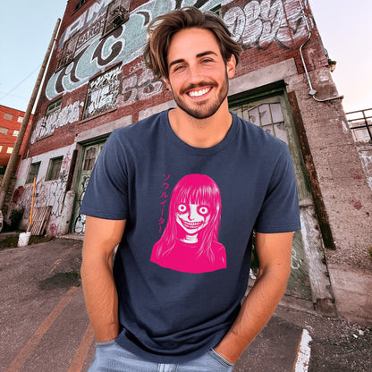 Creepy Anime Girl Graphic Printed Casual Shirt