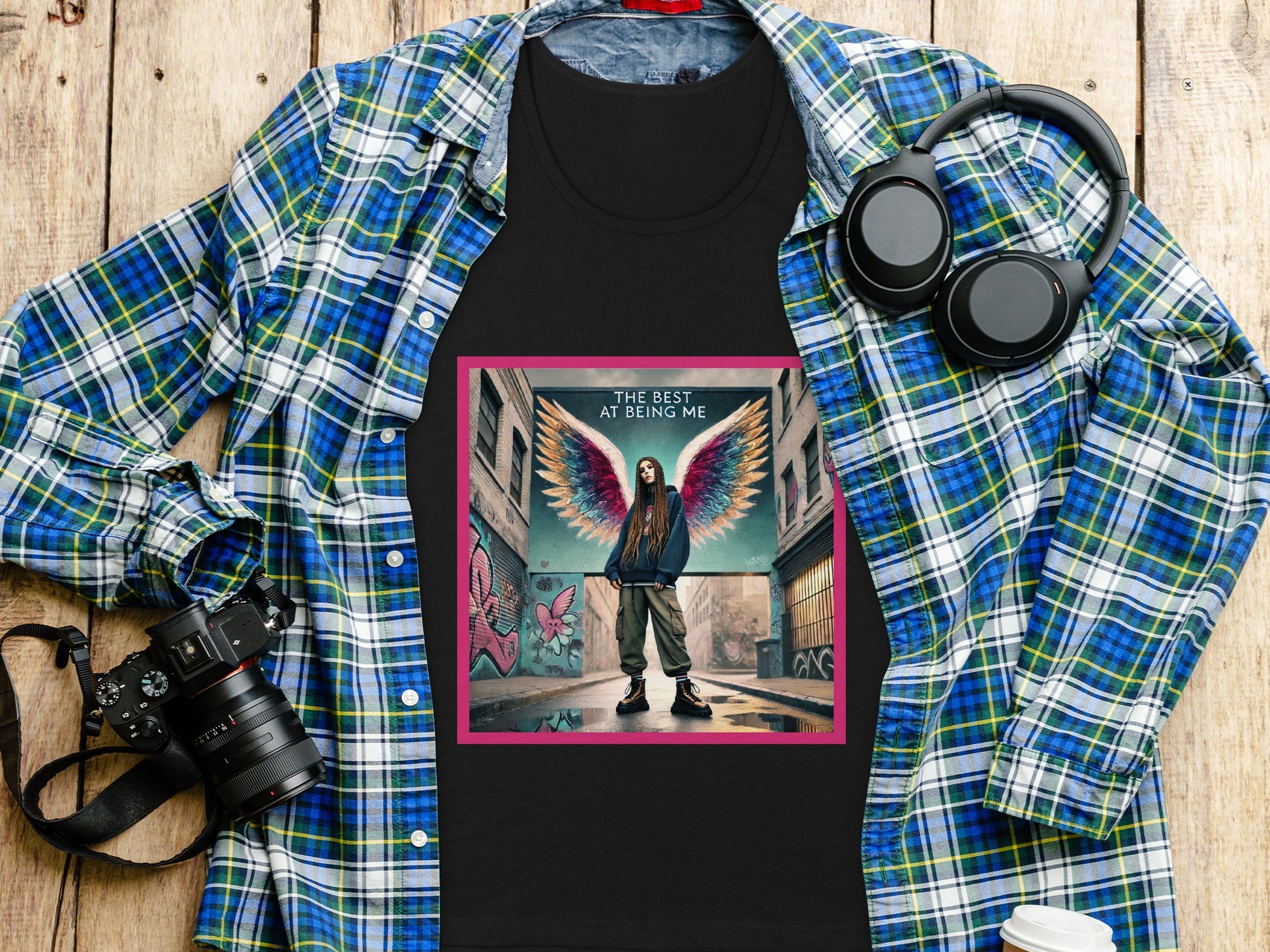 The Best at Being Me Graphic Art on Black Shirt product
