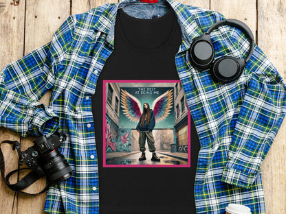 The Best at Being Me Graphic Art on Black Shirt product